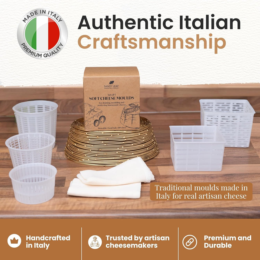 Cheese Mould Kit - Reusable Moulds for Making Your Own Cheese