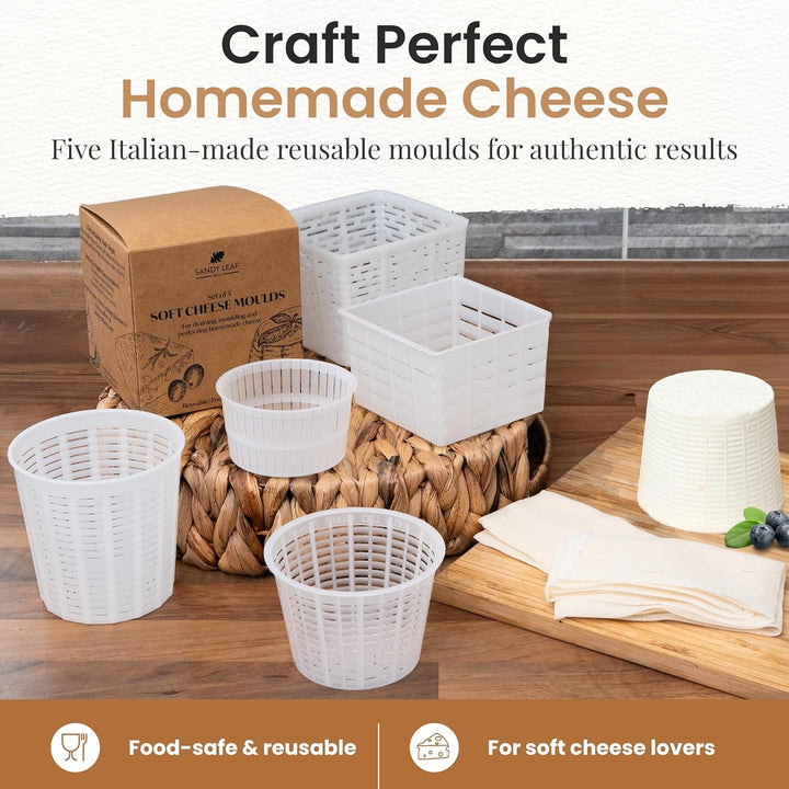 Cheese Mould Kit - Reusable Moulds for Making Your Own Cheese