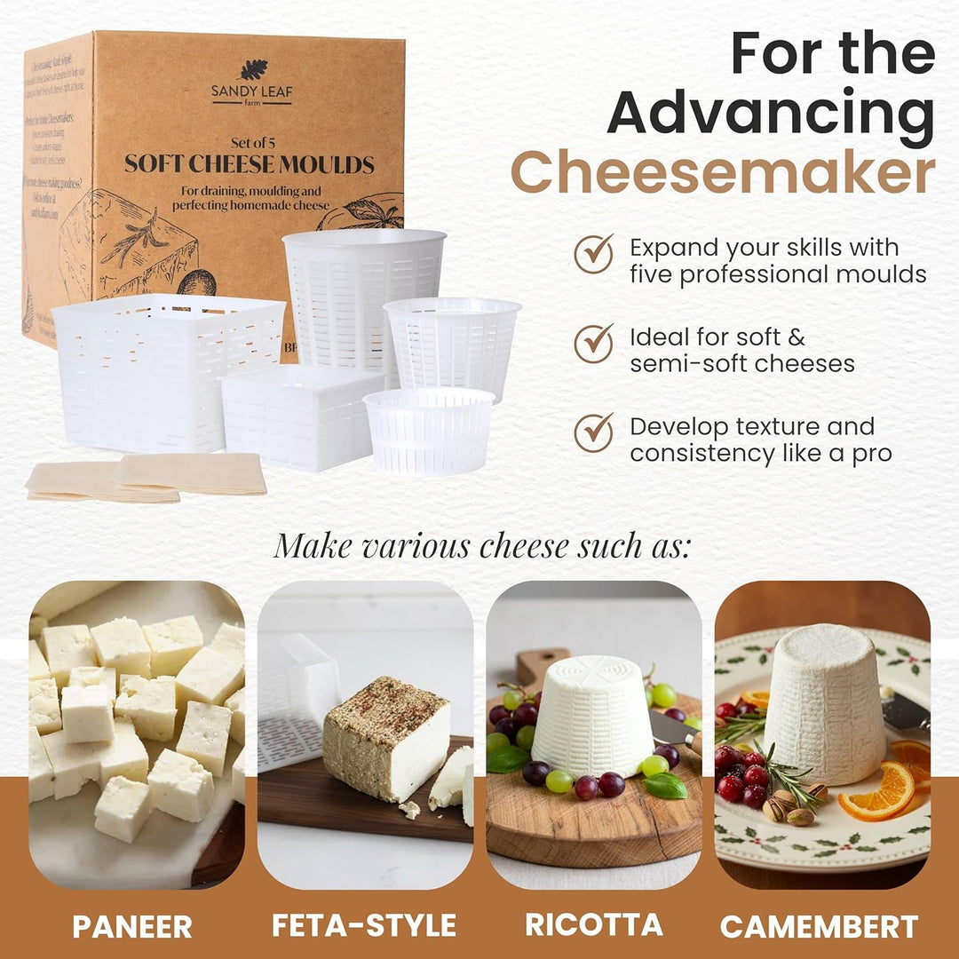 Cheese Mould Kit - Reusable Moulds for Making Your Own Cheese