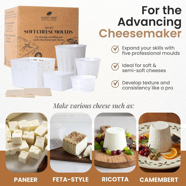 Cheese Mould Kit - Reusable Moulds for Making Your Own Cheese